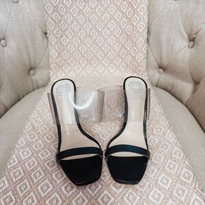 Vince Camuto Black Heels with Suede Straps